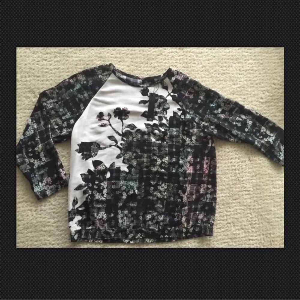 Tibi Floral And Checker Pattern Top Nwt - image 3